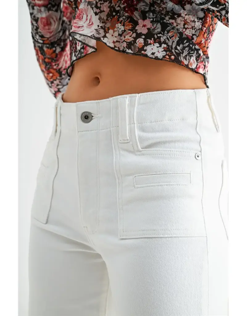 Heidi High-Rise Wide Crop Patch Pocket Jean