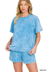 Amanda Acid Washed Top & Short Set