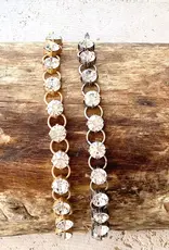 Chunky Crystal Bracelet - Burnished Silver
