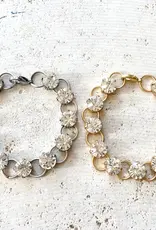 Chunky Crystal Bracelet - Burnished Silver