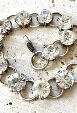 Chunky Crystal Bracelet - Burnished Silver