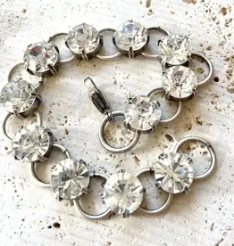 Chunky Crystal Bracelet - Burnished Silver