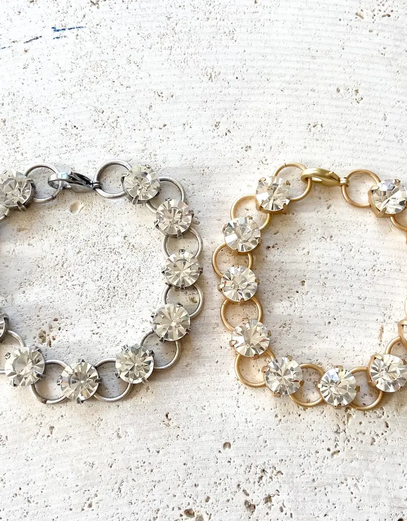 Chunky Crystal Bracelet - Matte gold
