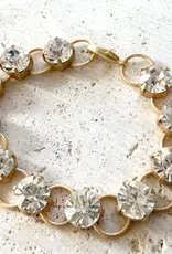 Chunky Crystal Bracelet - Matte gold