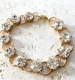 Chunky Crystal Bracelet - Matte gold