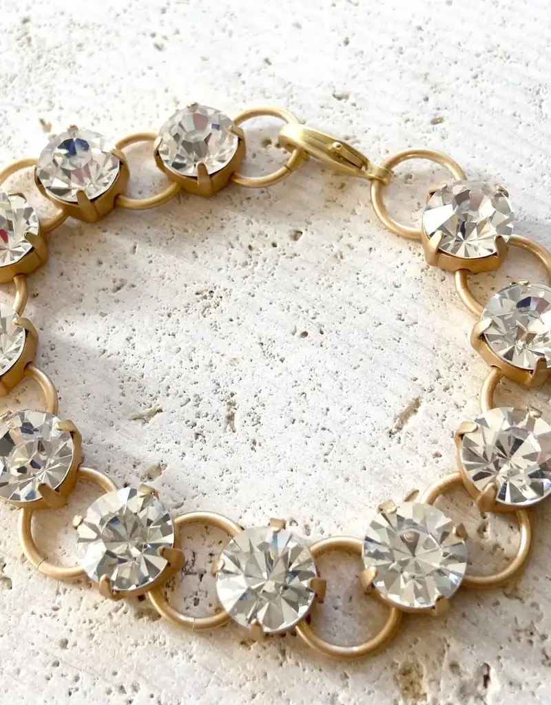 Chunky Crystal Bracelet - Matte gold