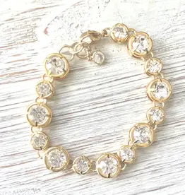 Crystal Bracelet Chunky Bracelet - Gold