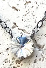 Clear Swarovski Crystal Simple Necklace - Silver