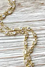 Crystal Clear Gold Layering Necklace - Gold