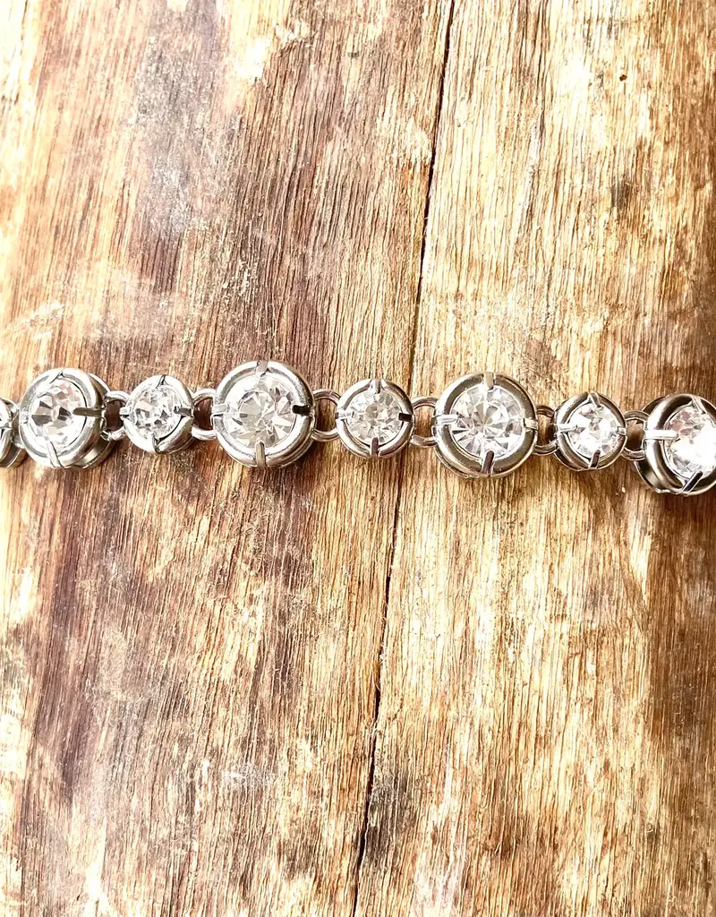 Crystal Bracelet Chunky - Silver