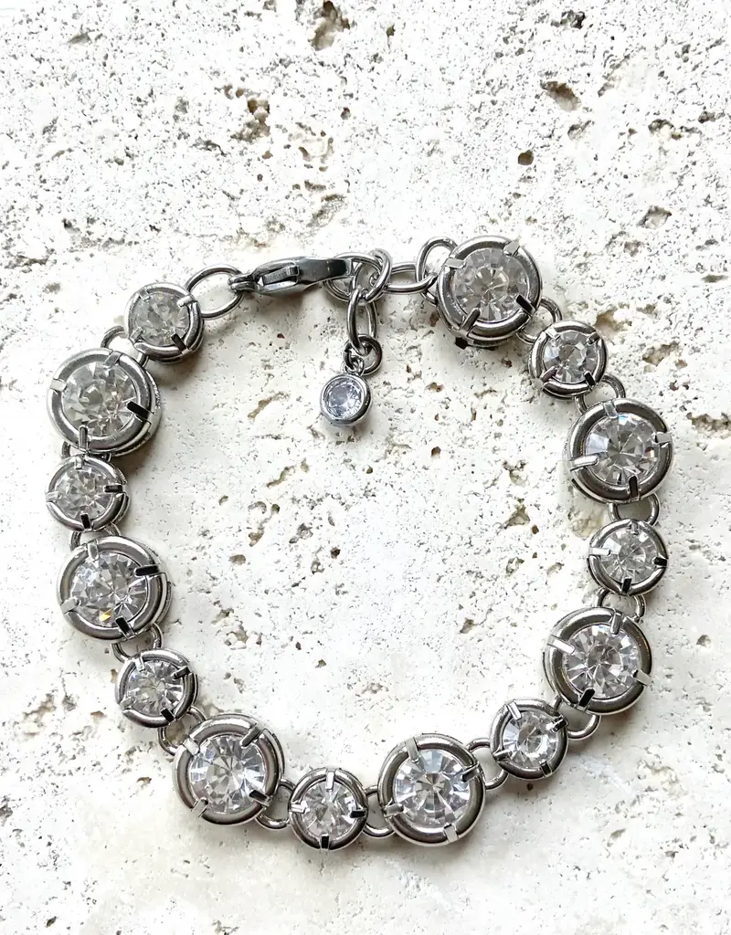 Crystal Bracelet Chunky - Silver