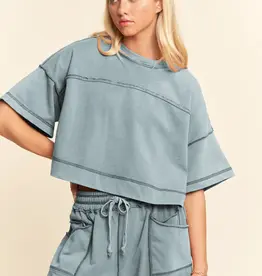 Melody Mineral Washed Exposed Barrel Pants Set