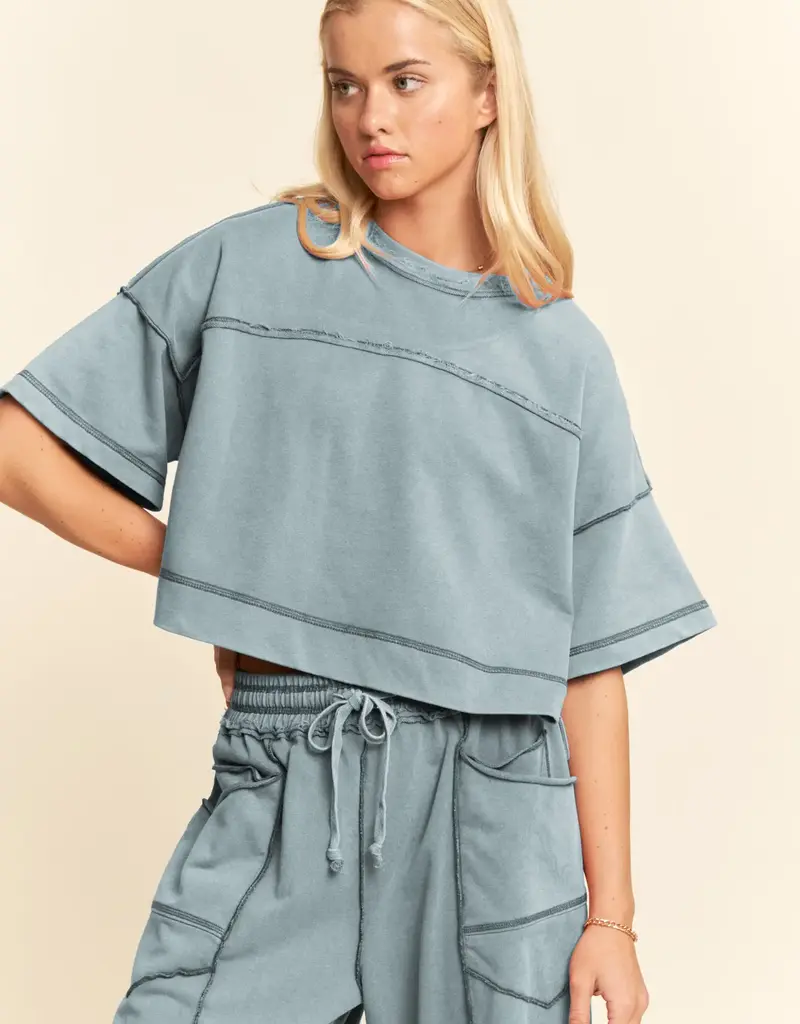 Melody Mineral Washed Exposed Barrel Pants Set