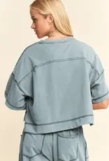 Melody Mineral Washed Exposed Barrel Pants Set