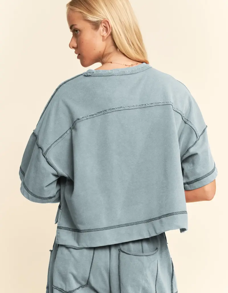 Melody Mineral Washed Exposed Barrel Pants Set
