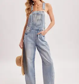 Denim Barrel Overalls