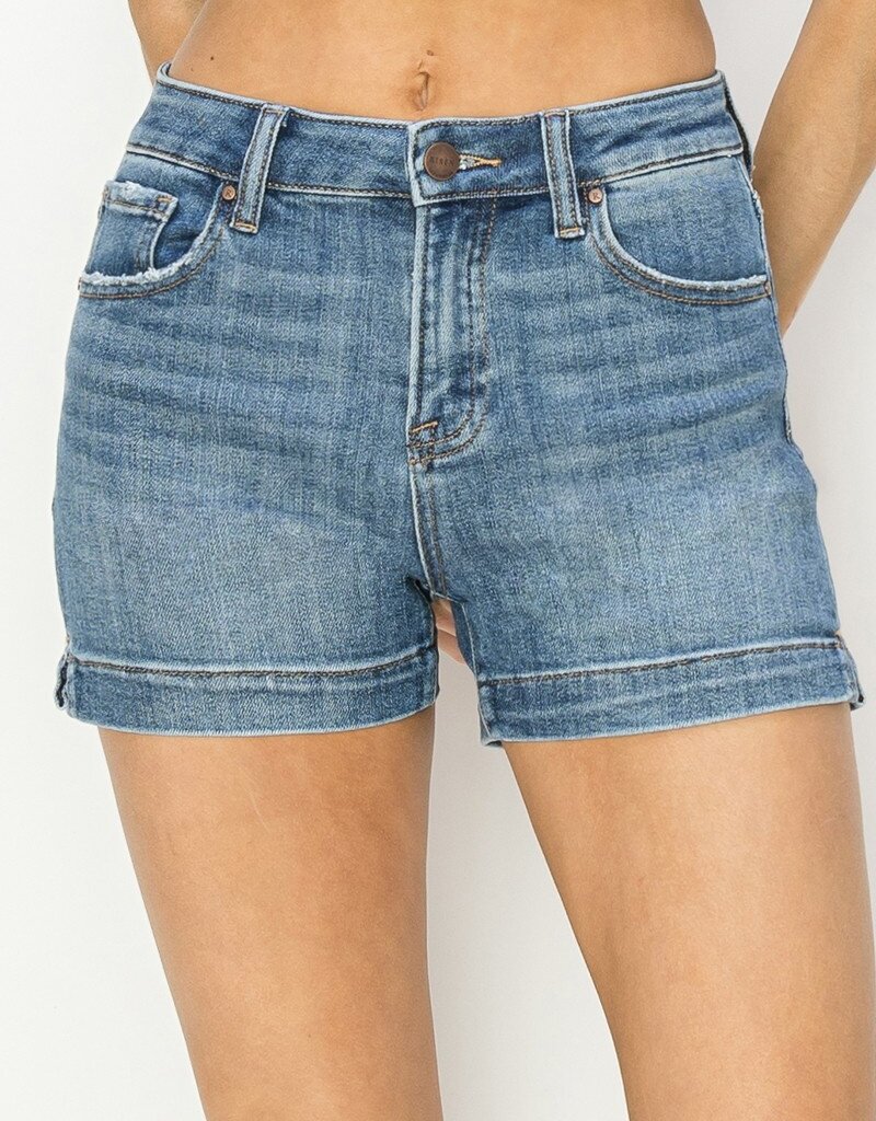 Risen High Rise Side Slit Basic Shorts