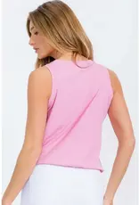 Ribbed Viscose Crew Neck Loose Fit Tank