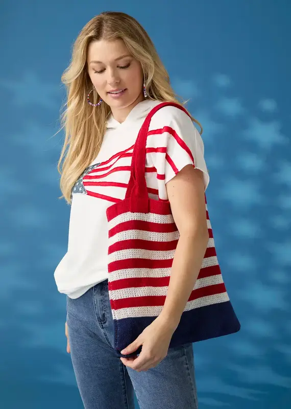 America Striped Shopper Tote