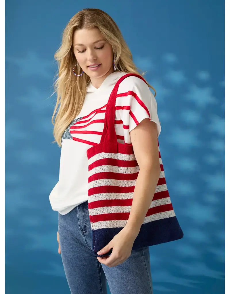 America Striped Shopper Tote