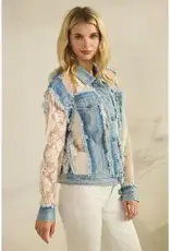 Dahlia Denim Jacket with Floral Organza
