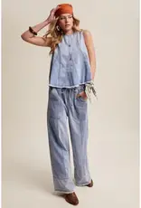 Wren Washed Denim Tank & Wide-Leg Pant Set