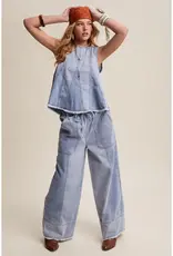Wren Washed Denim Tank & Wide-Leg Pant Set