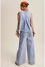 Wren Washed Denim Tank & Wide-Leg Pant Set