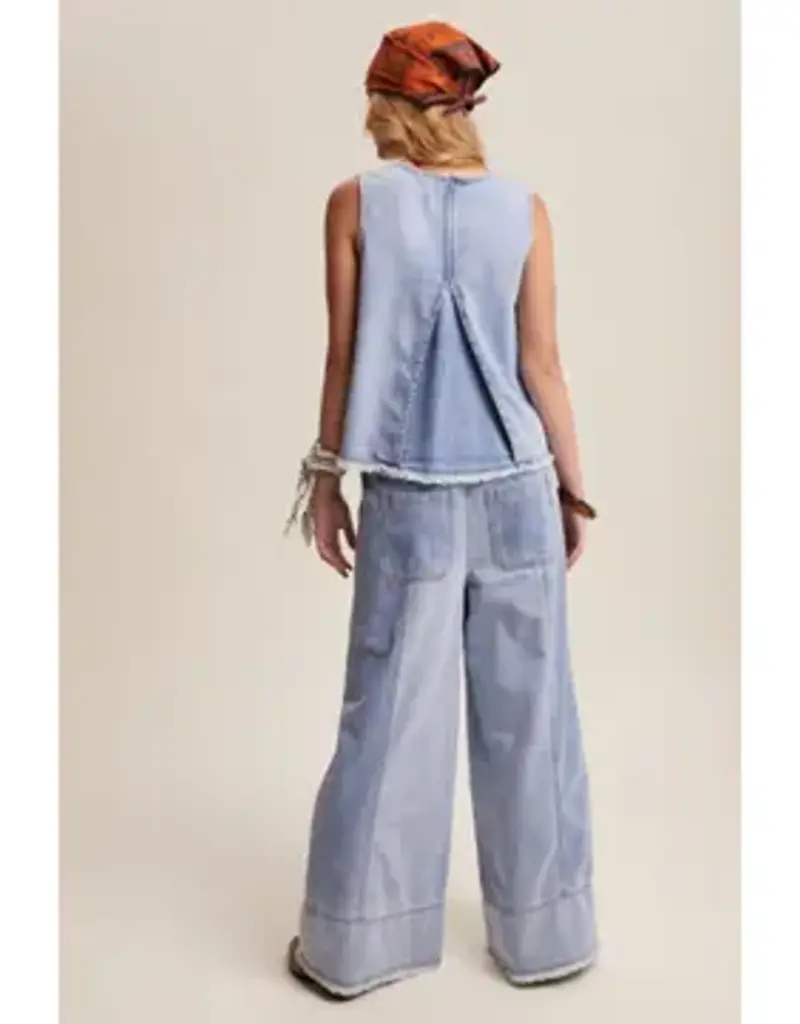 Wren Washed Denim Tank & Wide-Leg Pant Set