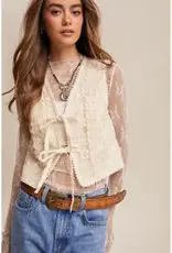 Emerson Embroidered Lace Tie-Front Vest