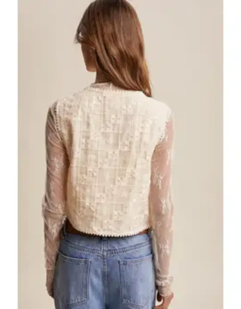 Emerson Embroidered Lace Tie-Front Vest
