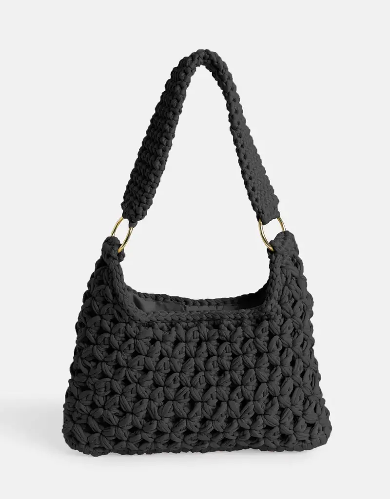 Brynley Crochet Mini Tote - Black