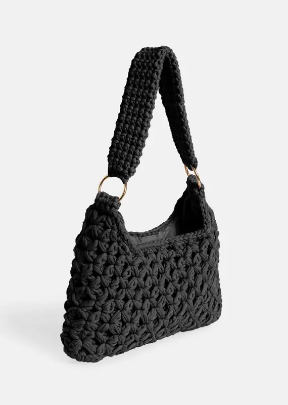 Brynley Crochet Mini Tote - Black