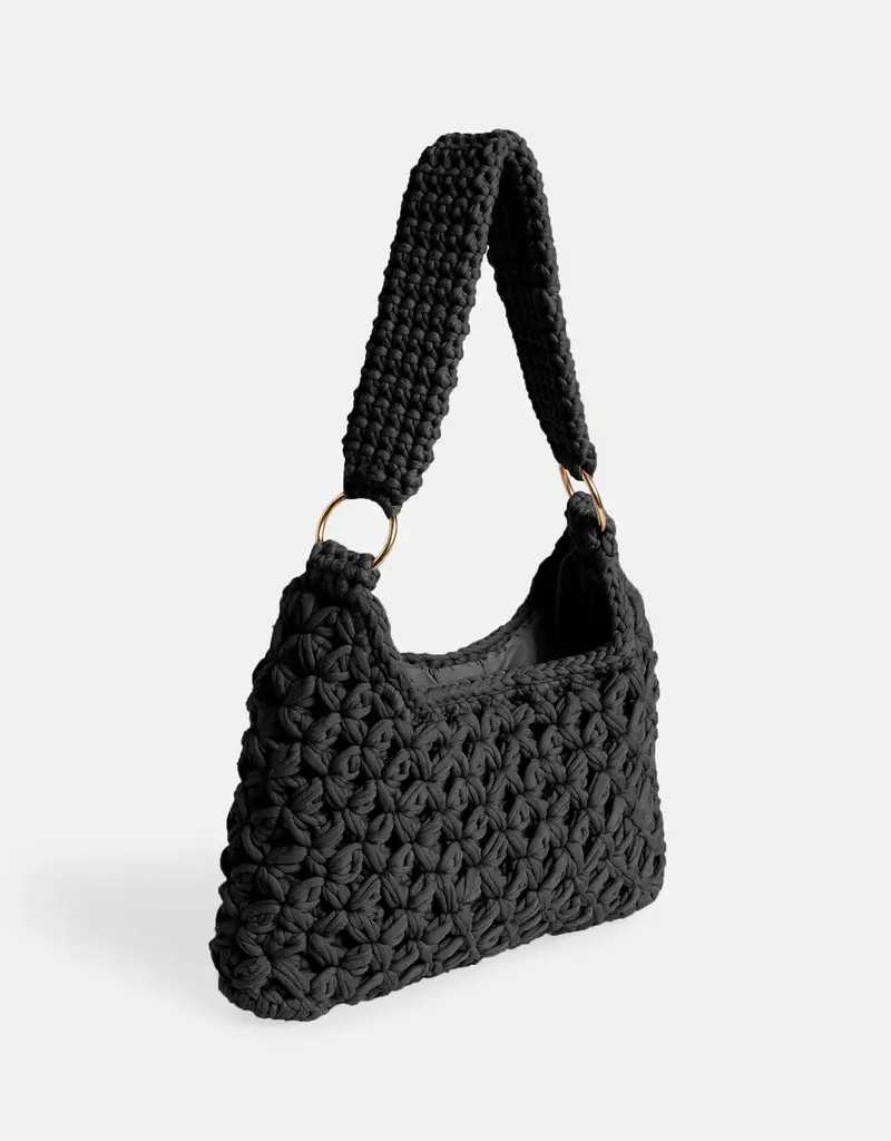 Brynley Crochet Mini Tote - Black