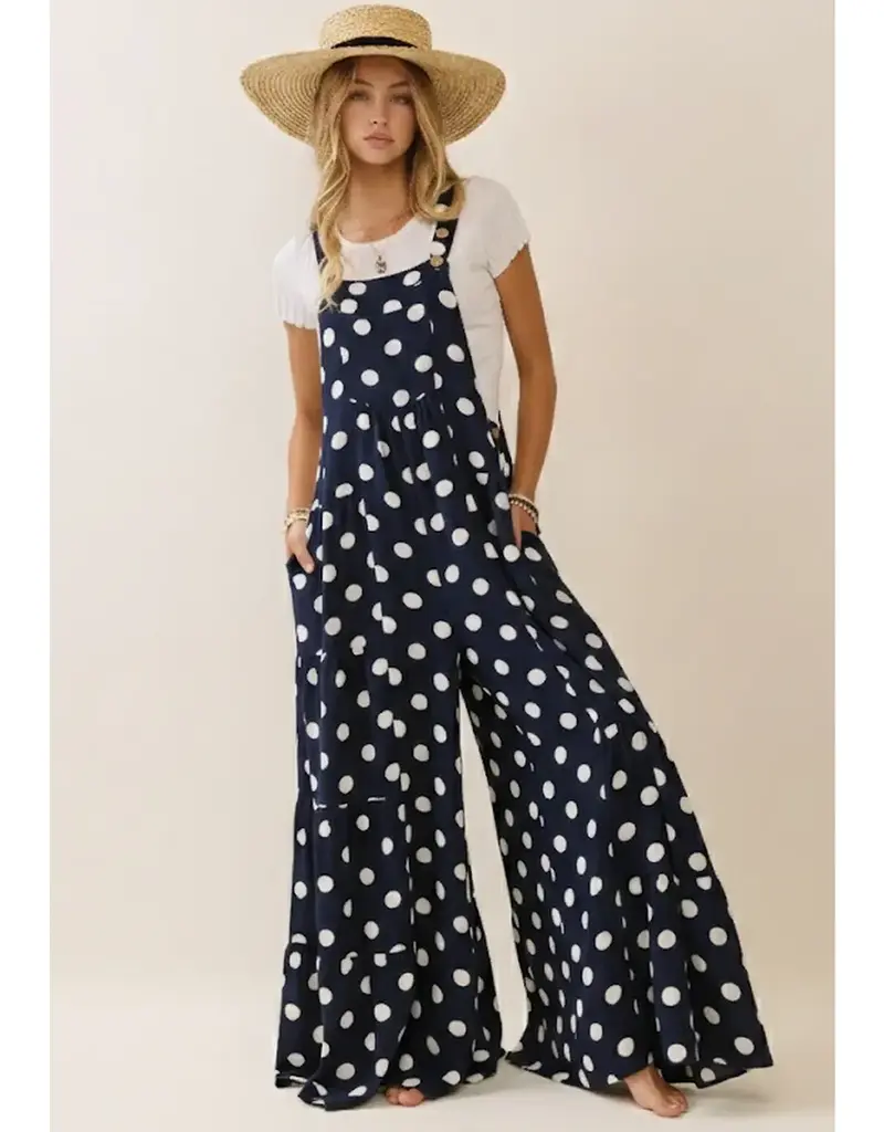 Sally Polka Dot Sling Maxi Jumpsuit