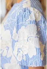 Eden Floral Embroidered Stripe Top