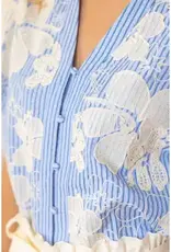 Eden Floral Embroidered Stripe Top