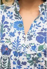 Quinn Quarter Button V-Neck Floral Print Top