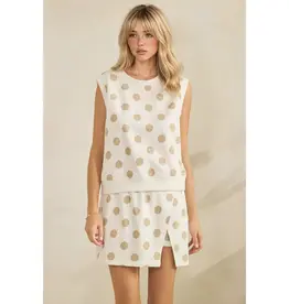 Mia Polka Dot Skort Set - Available in 4 Colors - Taupe - Blue - Red - Black