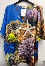 Coral Reef Starfish Printed Knit Top - ONE SIZE