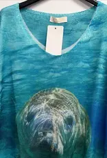 Manatee Printed Knit Top - ONE SIZE