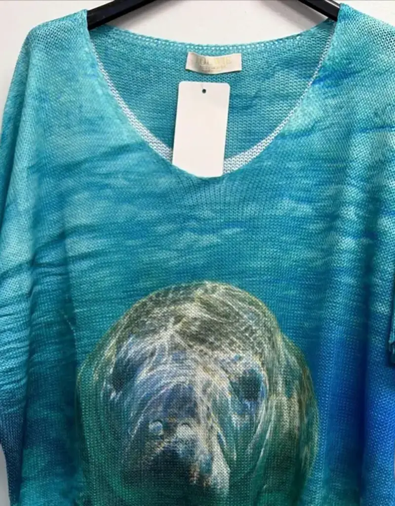 Manatee Printed Knit Top - ONE SIZE