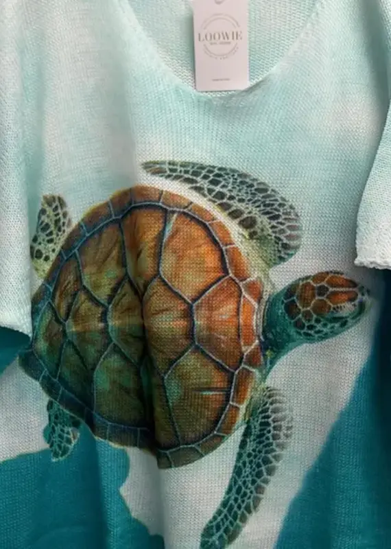 Turtle Printed Knit Top - ONESIZE