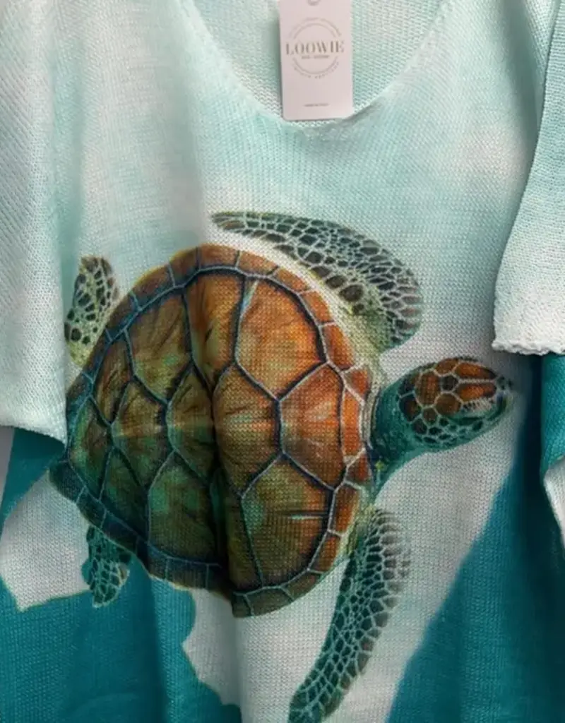 Turtle Printed Knit Top - ONESIZE