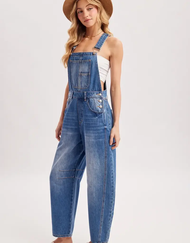 Braelyn Denim Barrel Overalls