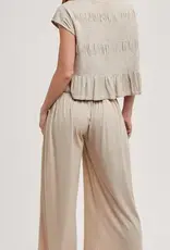 Ruby Relaxed Knit Smocked Top and Wide Pants Set