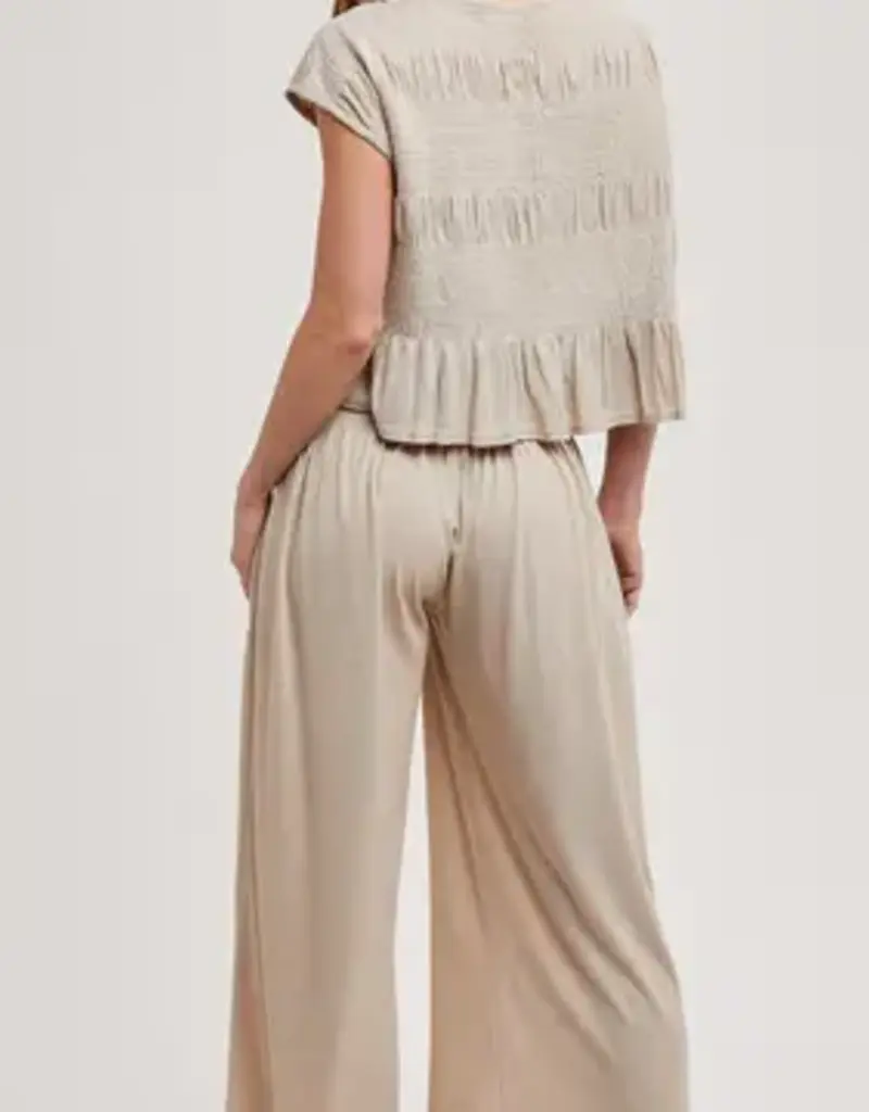 Ruby Relaxed Knit Smocked Top and Wide Pants Set