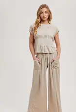 Ruby Relaxed Knit Smocked Top and Wide Pants Set