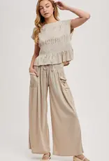 Ruby Relaxed Knit Smocked Top and Wide Pants Set