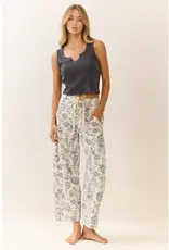 Camila Floral Printed Cropped Straight-Leg Pant